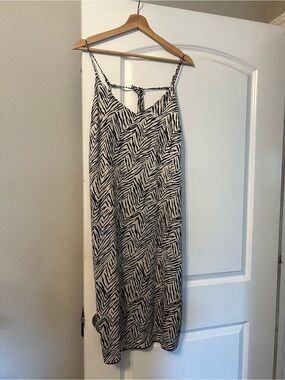 Black and White Zebra Print Slip Dress—Cobble Lane
